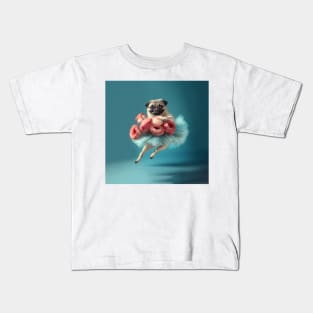 Pug Dog Dancing Ballerina TuTu Kids T-Shirt